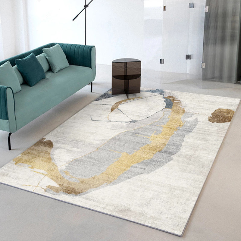 Simplicity Rustic Look Rug Multi-Color Industrial Rug Synthetics Pet Friendly Machine Washable Anti-Slip Backing Rug for Great Room Beige Clearhalo 'Area Rug' 'Rug' 2263086