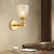 Crystal Tube/Cup/Flat Wall Mounted Lamp Minimalism 1 Light Brass Flush Wall Sconce for Bedside