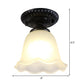 Flared Living Room Flush Mount Lamp Classical White Glass 1 Light Black Ceiling Lighting Clearhalo 'Ceiling Lights' 'Close To Ceiling Lights' 'Close to ceiling' 'Flush mount' Lighting' 226467