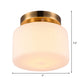 1 Light Flushmount Lighting Traditional Drum White Glass Ceiling Light in Brass for Living Room Clearhalo 'Ceiling Lights' 'Close To Ceiling Lights' 'Close to ceiling' 'Flush mount' Lighting' 226518
