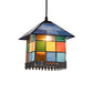 1-Light Suspension Lighting Vintage Stained Glass House Shade Pendant Ceiling Light Clearhalo 'Ceiling Lights' 'Industrial' 'Middle Century Pendants' 'Pendant Lights' 'Pendants' 'Tiffany close to ceiling' 'Tiffany Pendants' 'Tiffany' Lighting' 2265810