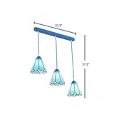 Tiffany Conical Hanging Light 3 Heads Stained Glass Multi Light Pendant for Restaurant Clearhalo 'Ceiling Lights' 'Industrial' 'Middle Century Pendants' 'Pendant Lights' 'Pendants' 'Tiffany close to ceiling' 'Tiffany Pendants' 'Tiffany' Lighting' 2265820