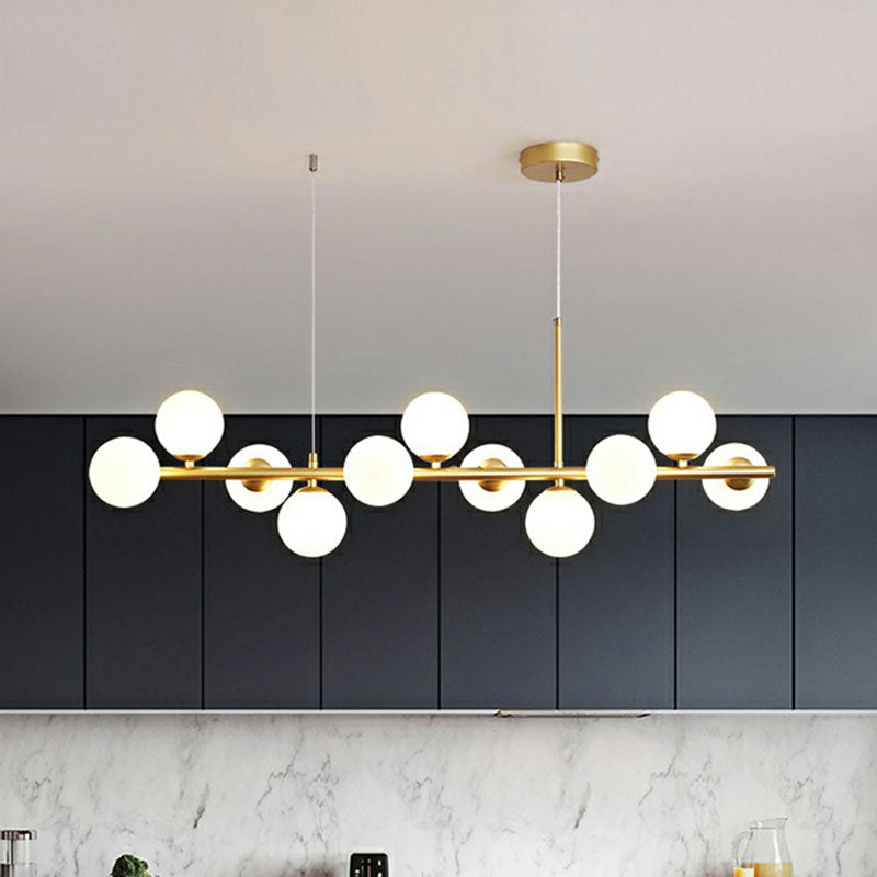 Glass Bubble Hanging Lamp Postmodernism LED Island Lighting Fixture for Dining Room Clearhalo 'Ceiling Lights' 'Island Lights' Lighting' 2265856