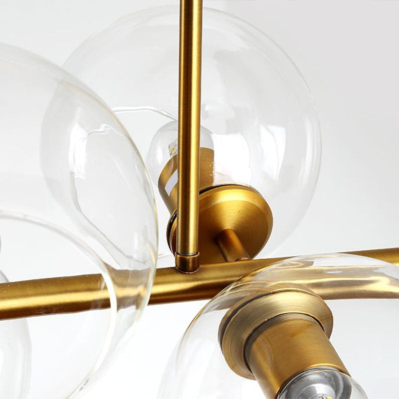 Postmodern 8-Head Island Pendant Global Hanging Light with Glass Shade for Dining Room Clearhalo 'Ceiling Lights' 'Island Lights' Lighting' 2265976