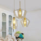 Gemstone Glass Hanging Light Fixture Postmodern 3-Head Brass Finish Cluster Pendant Light Clearhalo 'Ceiling Lights' 'Modern Pendants' 'Modern' 'Pendant Lights' 'Pendants' Lighting' 2266006