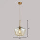 Gold Diamond Shaped Multi-Pendant Postmodern 3 Bulbs Blown Glass Hanging Ceiling Light Clearhalo 'Ceiling Lights' 'Modern Pendants' 'Modern' 'Pendant Lights' 'Pendants' Lighting' 2266018