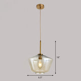 Gold Diamond Shaped Multi-Pendant Postmodern 3 Bulbs Blown Glass Hanging Ceiling Light Clearhalo 'Ceiling Lights' 'Modern Pendants' 'Modern' 'Pendant Lights' 'Pendants' Lighting' 2266018