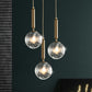 Cluster Ball Pendant Light Simplicity Honeycomb Glass 3-Head Gold Finish Hanging Light Clearhalo 'Ceiling Lights' 'Modern Pendants' 'Modern' 'Pendant Lights' 'Pendants' Lighting' 2266047