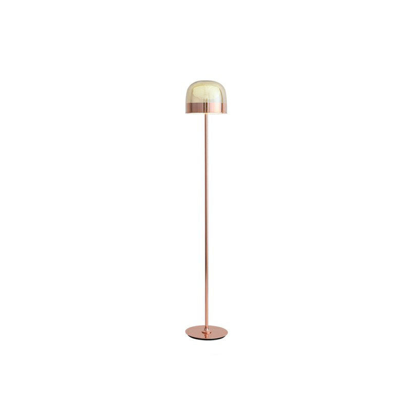 Equator Floor Lamp Designer Bowl Glass Living Room LED Standing Light for Living Room Rose Gold 9.5" Clearhalo 'Floor Lamps' 'Lamps' Lighting' 2266086