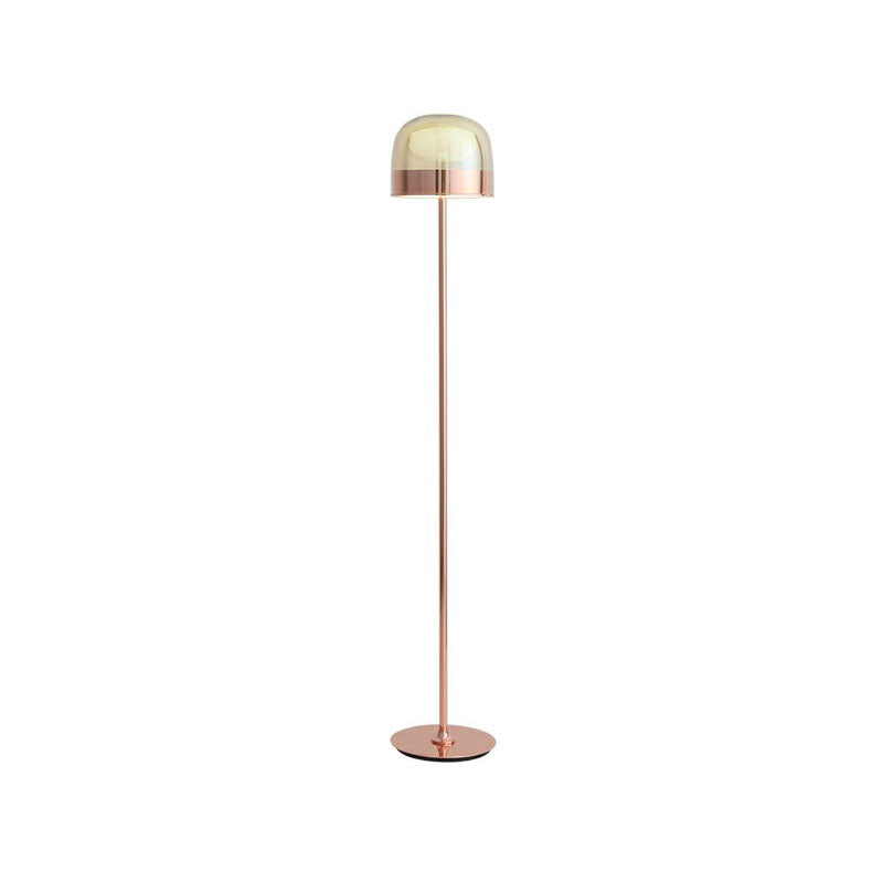 Equator Floor Lamp Designer Bowl Glass Living Room LED Standing Light for Living Room Rose Gold 14" Clearhalo 'Floor Lamps' 'Lamps' Lighting' 2266088