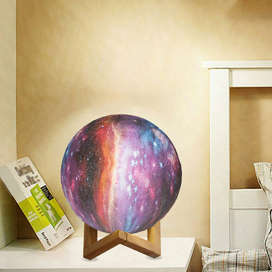 3D Milky Way Ball Shaped Table Light Creative Plastic LED Night Stand Lamp in Wood for Kids Room Clearhalo 'Lamps' 'Table Lamps' Lighting' 2266098