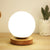 Glass Planet Mini Night Lighting Post-Modern 1 Bulb Table Light with Wooden Base White Clearhalo 'Lamps' 'Table Lamps' Lighting' 2266148