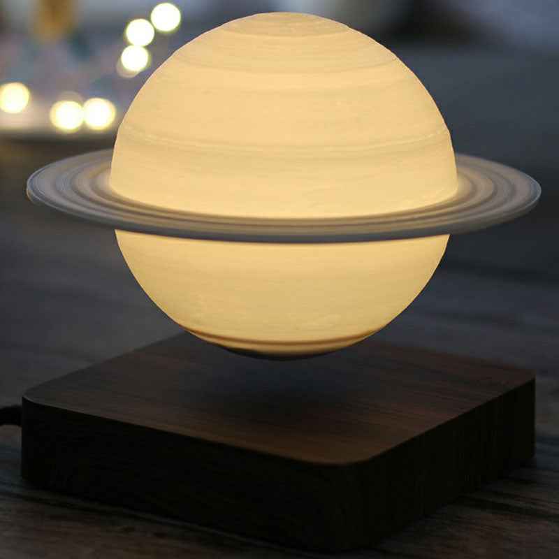 3D Digital Print Planet Night Lamp Creative Plastic 1-Light White Table Light for Kids Bedroom Clearhalo 'Lamps' 'Table Lamps' Lighting' 2266149