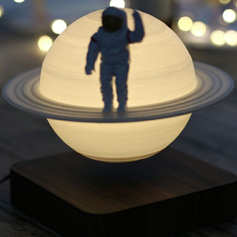 3D Digital Print Planet Night Lamp Creative Plastic 1-Light White Table Light for Kids Bedroom Clearhalo 'Lamps' 'Table Lamps' Lighting' 2266153