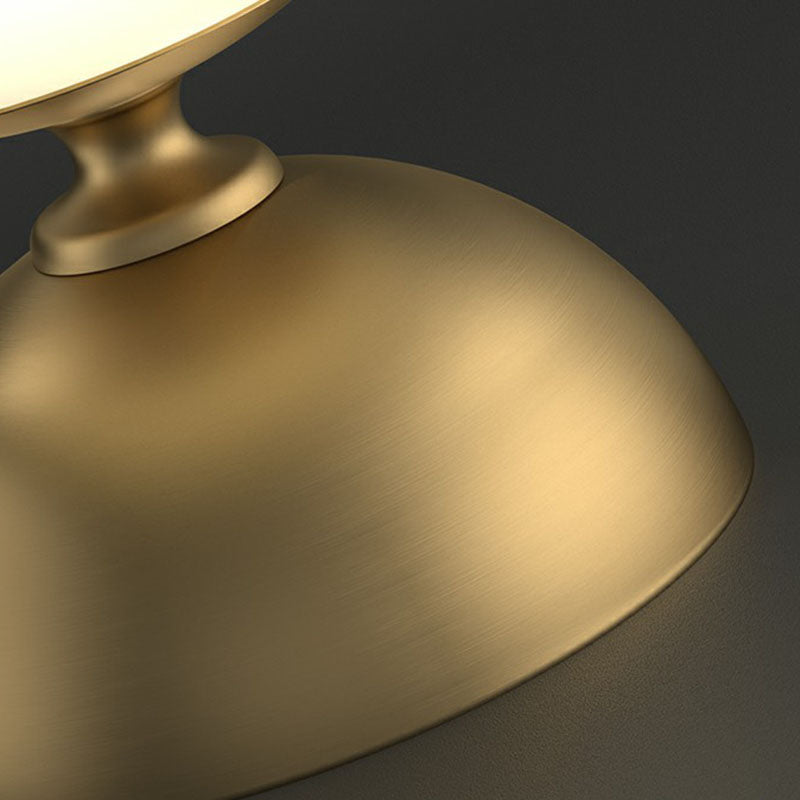 Simple Spherical Small Night Light Glass Single Bedroom Table Lamp with Gold Finish Base Clearhalo 'Lamps' 'Table Lamps' Lighting' 2266168