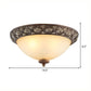 Brown 3 Lights Ceiling Mount Traditional Frosted Glass Bowl Flush Light Fixture for Bedroom, 10"/14.5"/18.5" Wide Clearhalo 'Ceiling Lights' 'Close To Ceiling Lights' 'Close to ceiling' 'Flush mount' Lighting' 226646