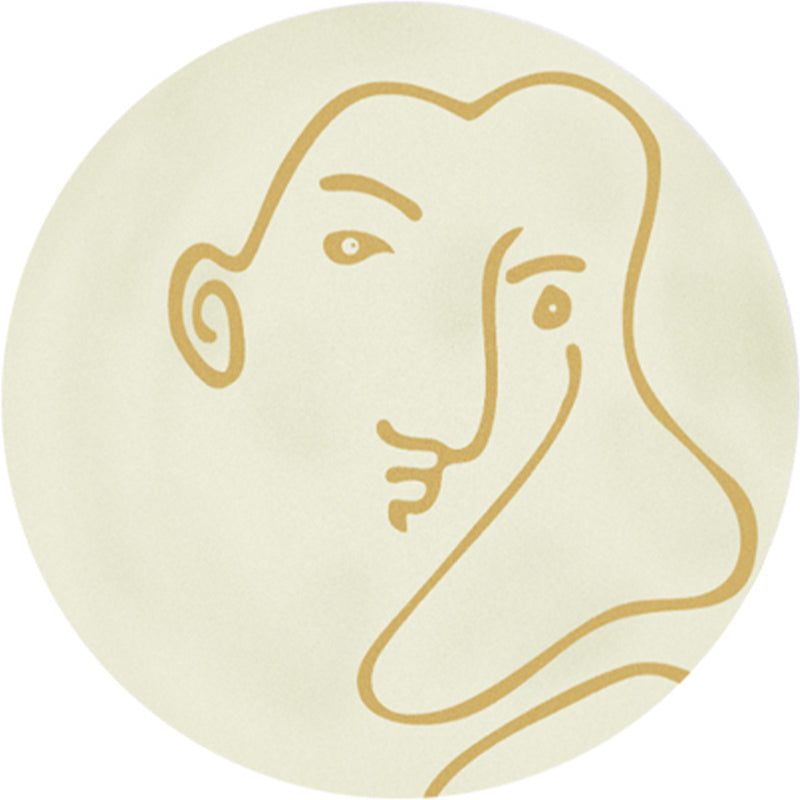 Artistic Figure Line Art Rug Multi Color Minimalist Carpet Synthetics Pet Friendly Anti-Slip Backing Machine Washable Rug for Bedroom Light Yellow Clearhalo 'Area Rug' 'Rug' 2266536