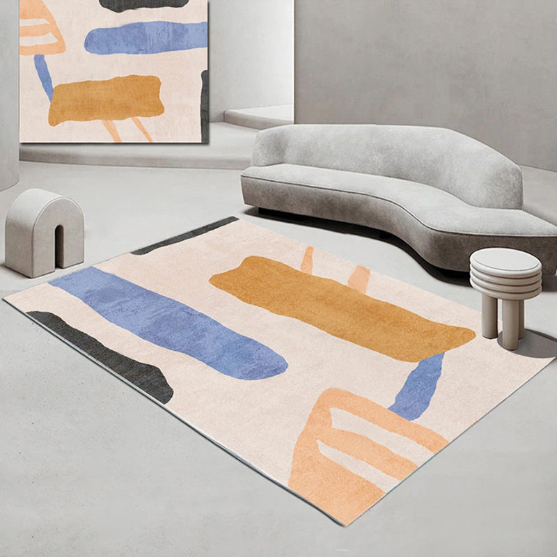 Nordic Interior Area Rug Multicolor Colorblock Abstract Print Rug Polyester Stain Resistant Anti-Slip Backing Machine Washable Rug Light Pink Clearhalo 'Area Rug' 'Rug' 2266578