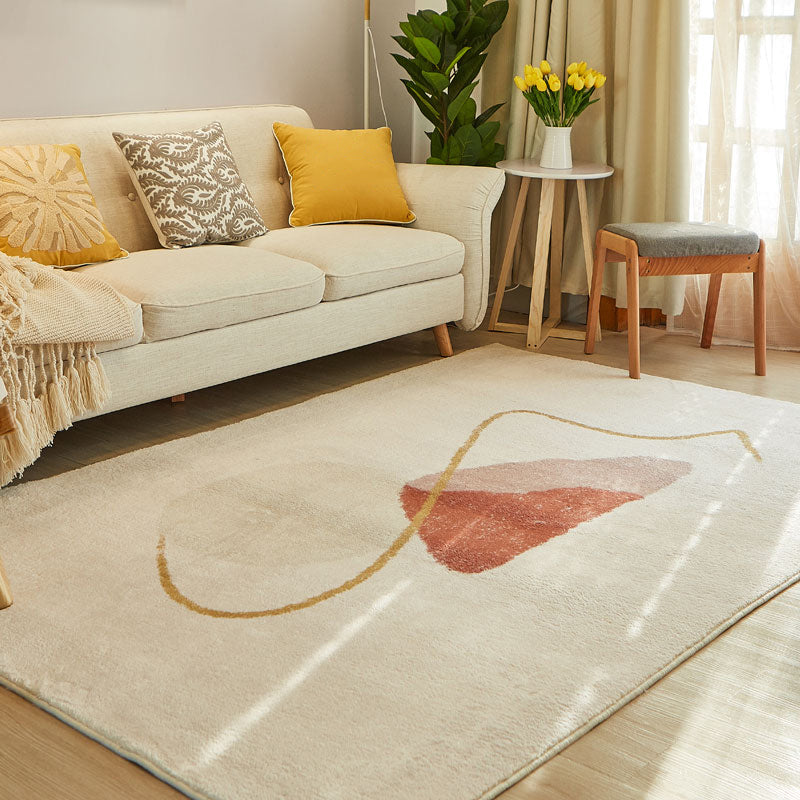 Decorative Multi-Colored Nordic Rug Synthetics Color Block Rug Pet Friendly Non-Slip Backing Washable Rug for Living Room Watermelon Red Clearhalo 'Area Rug' 'Rug' 2266584