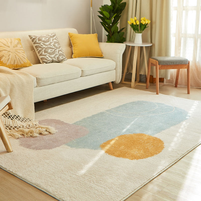 Decorative Multi-Colored Nordic Rug Synthetics Color Block Rug Pet Friendly Non-Slip Backing Washable Rug for Living Room Yellow-Blue Clearhalo 'Area Rug' 'Rug' 2266586