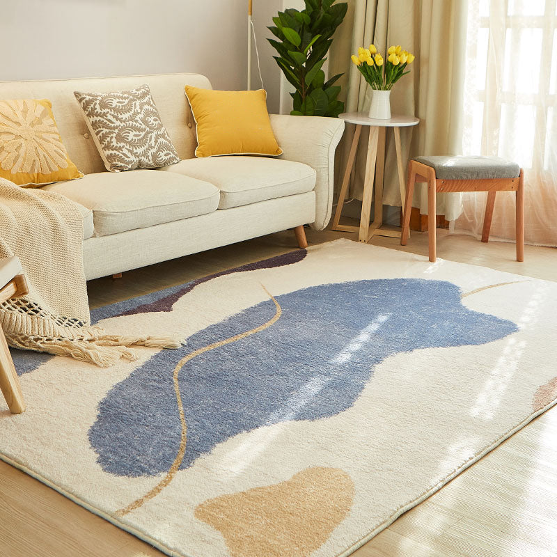 Decorative Multi-Colored Nordic Rug Synthetics Color Block Rug Pet Friendly Non-Slip Backing Washable Rug for Living Room Blue Clearhalo 'Area Rug' 'Rug' 2266588