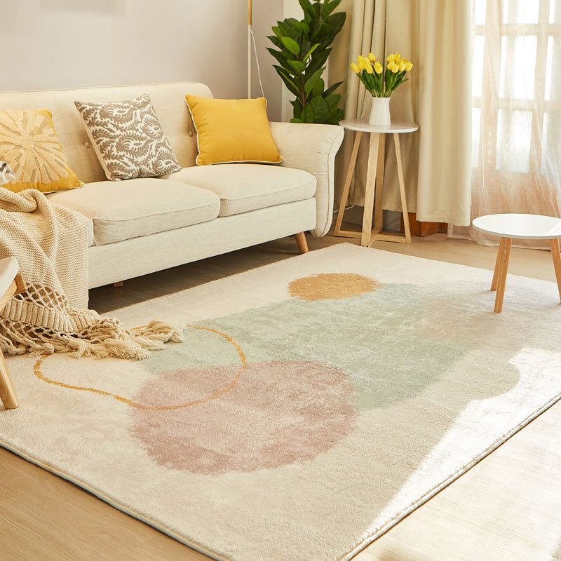 Decorative Multi-Colored Nordic Rug Synthetics Color Block Rug Pet Friendly Non-Slip Backing Washable Rug for Living Room Beige Clearhalo 'Area Rug' 'Rug' 2266593