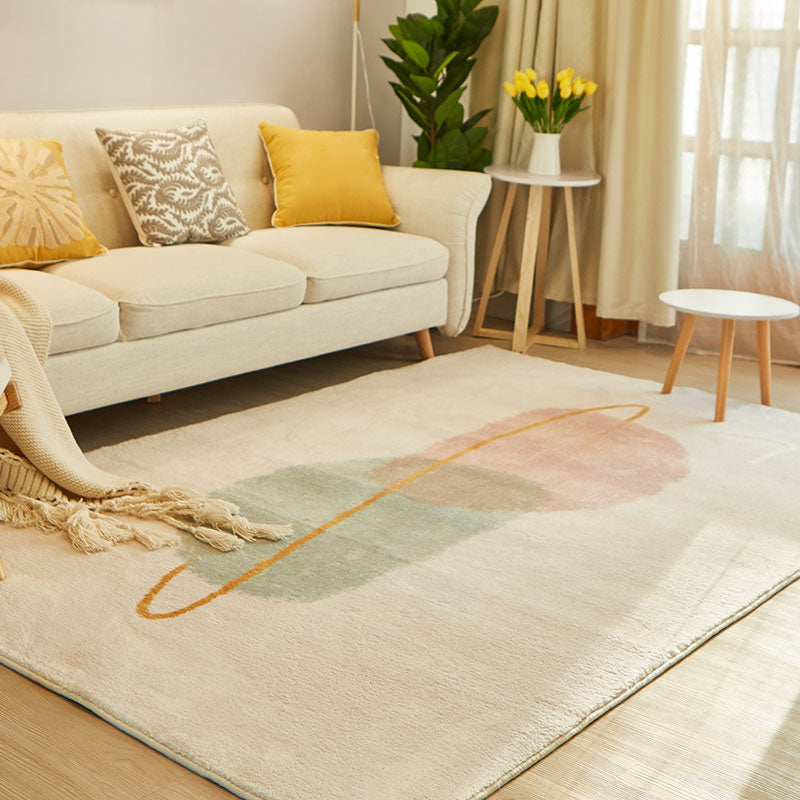 Decorative Multi-Colored Nordic Rug Synthetics Color Block Rug Pet Friendly Non-Slip Backing Washable Rug for Living Room Light Green Clearhalo 'Area Rug' 'Rug' 2266598