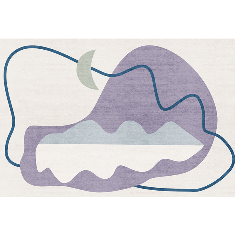 Artistic Minimalist Rug Multi Color Abstract Color-Blocking Rug Pet Friendly Washable Anti-Slip Rug for Drawing Room Purple Clearhalo 'Area Rug' 'Rug' 2266603