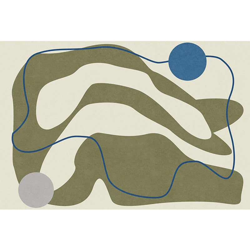 Artistic Minimalist Rug Multi Color Abstract Color-Blocking Rug Pet Friendly Washable Anti-Slip Rug for Drawing Room Green Clearhalo 'Area Rug' 'Rug' 2266605