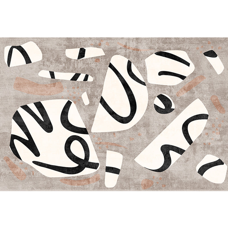 Artistic Minimalist Rug Multi Color Abstract Color-Blocking Rug Pet Friendly Washable Anti-Slip Rug for Drawing Room Khaki Clearhalo 'Area Rug' 'Rug' 2266615
