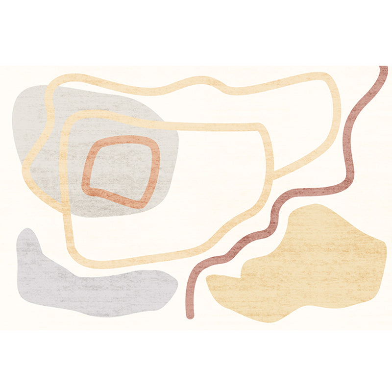 Artistic Minimalist Rug Multi Color Abstract Color-Blocking Rug Pet Friendly Washable Anti-Slip Rug for Drawing Room Yellow-White Clearhalo 'Area Rug' 'Rug' 2266619