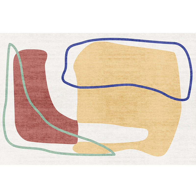 Artistic Minimalist Rug Multi Color Abstract Color-Blocking Rug Pet Friendly Washable Anti-Slip Rug for Drawing Room Fluorescent Yellow Clearhalo 'Area Rug' 'Rug' 2266620