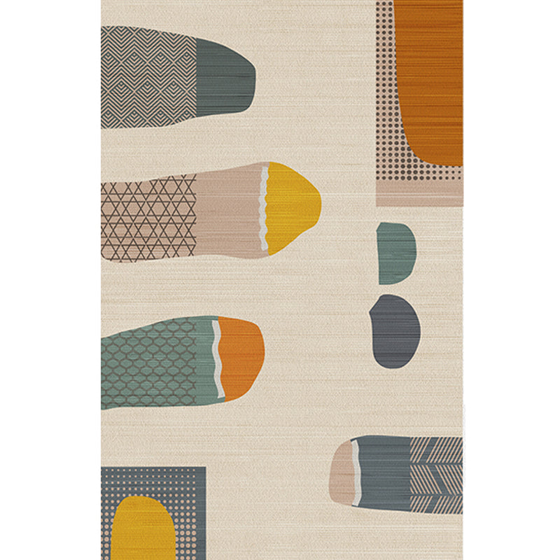 Multi Color Home Area Rug Nordic Abstract Color Block Rug Polyester Stain Resistant Non-Slip Backing Machine Washable Rug Beige-Coffee Clearhalo 'Area Rug' 'Rug' 2266634