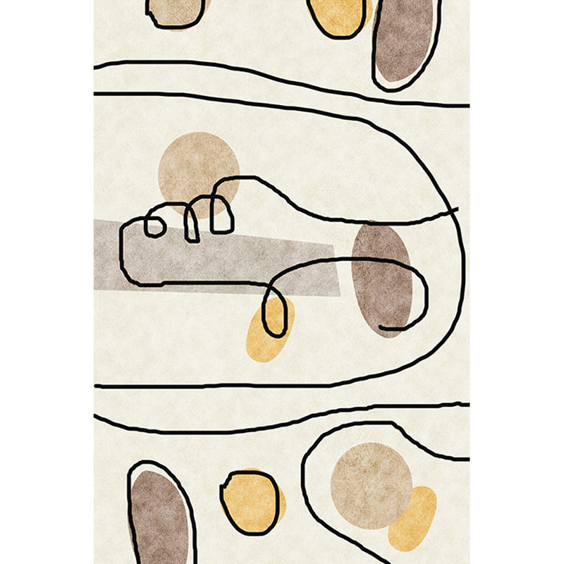 Multi Color Home Area Rug Nordic Abstract Color Block Rug Polyester Stain Resistant Non-Slip Backing Machine Washable Rug Beige Clearhalo 'Area Rug' 'Rug' 2266638
