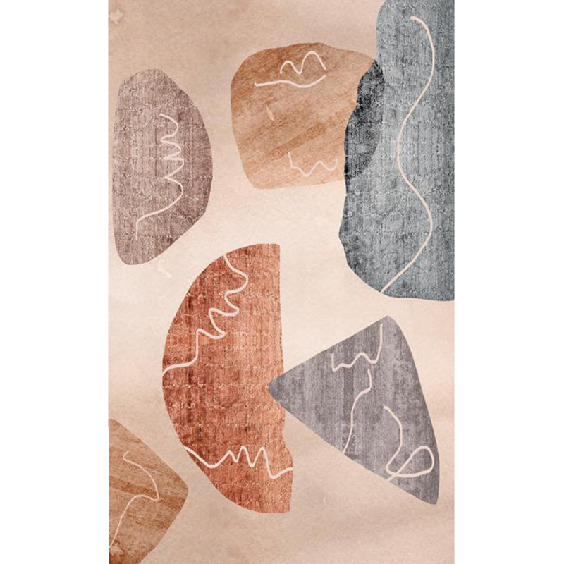 Multi Color Home Area Rug Nordic Abstract Color Block Rug Polyester Stain Resistant Non-Slip Backing Machine Washable Rug Gray-Pink Clearhalo 'Area Rug' 'Rug' 2266648