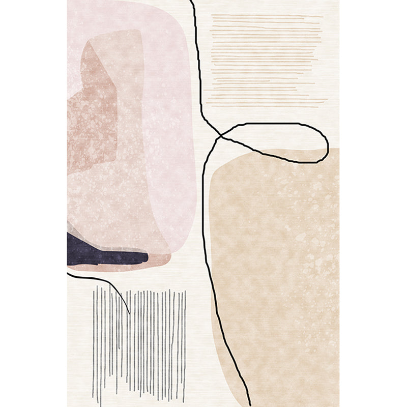 Multi Color Home Area Rug Nordic Abstract Color Block Rug Polyester Stain Resistant Non-Slip Backing Machine Washable Rug Light Pink Clearhalo 'Area Rug' 'Rug' 2266649