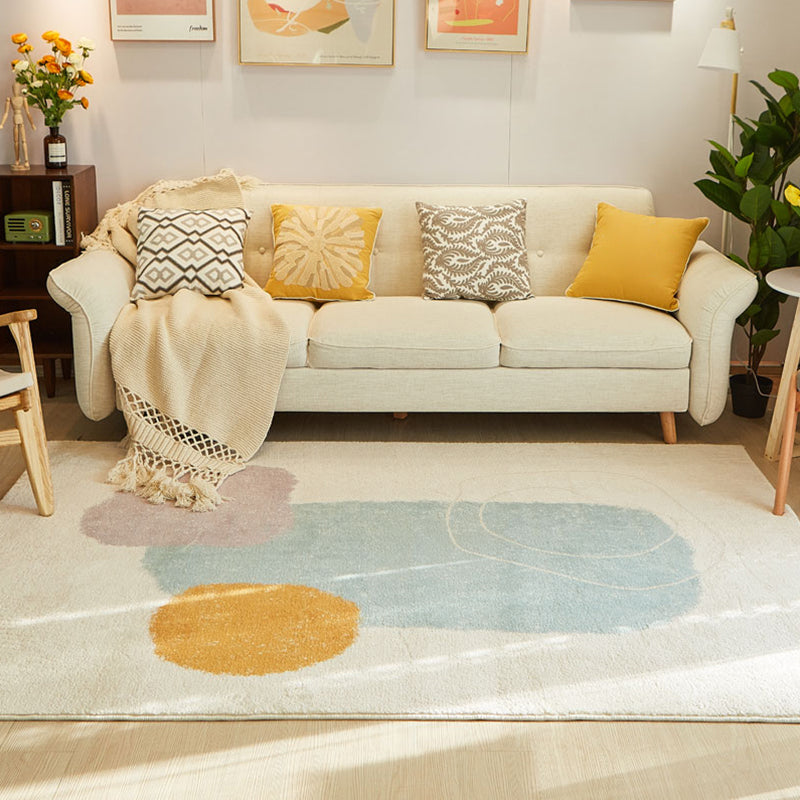 Comfort Color Blocking Rug Multi Colored Nordic Rug Polypropylene Machine Washable Anti-Slip Pet Friendly Rug for Home Fluorescent Yellow Clearhalo 'Area Rug' 'Rug' 2266670