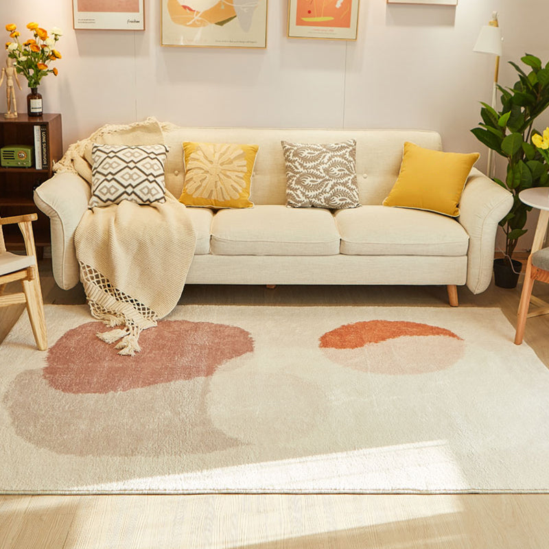 Comfort Color Blocking Rug Multi Colored Nordic Rug Polypropylene Machine Washable Anti-Slip Pet Friendly Rug for Home Nude Pink Clearhalo 'Area Rug' 'Rug' 2266673