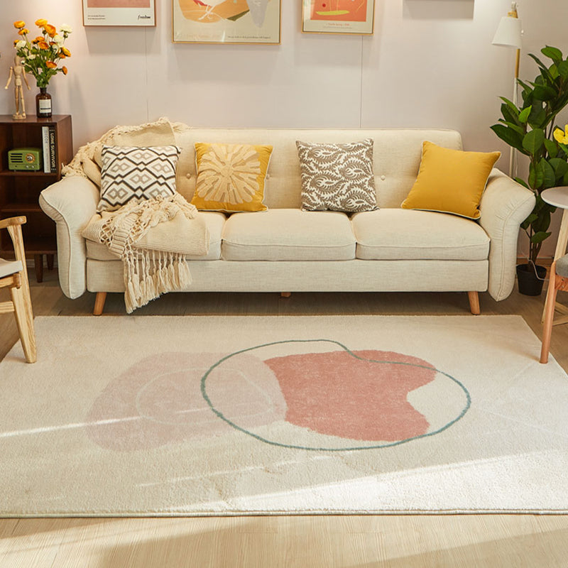 Comfort Color Blocking Rug Multi Colored Nordic Rug Polypropylene Machine Washable Anti-Slip Pet Friendly Rug for Home Pink Clearhalo 'Area Rug' 'Rug' 2266675