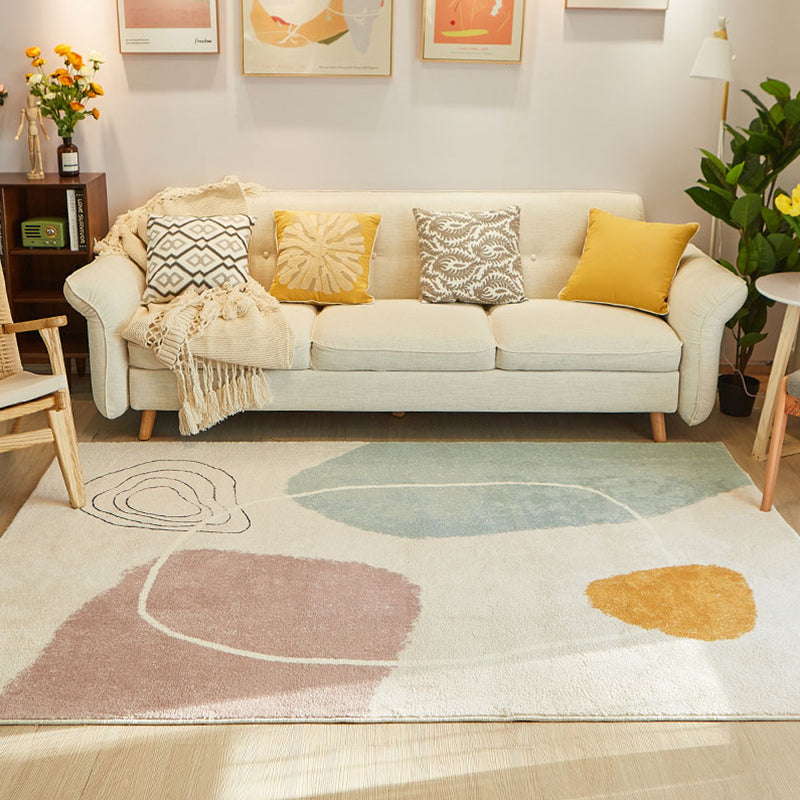 Comfort Color Blocking Rug Multi Colored Nordic Rug Polypropylene Machine Washable Anti-Slip Pet Friendly Rug for Home Green Clearhalo 'Area Rug' 'Rug' 2266676