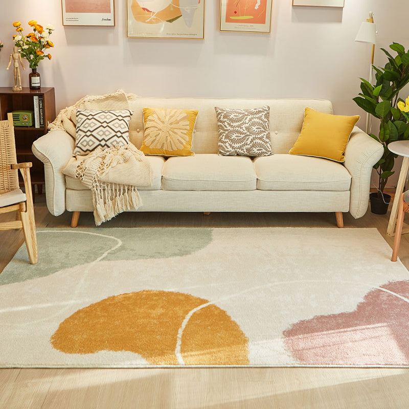 Comfort Color Blocking Rug Multi Colored Nordic Rug Polypropylene Machine Washable Anti-Slip Pet Friendly Rug for Home Yellow Clearhalo 'Area Rug' 'Rug' 2266679