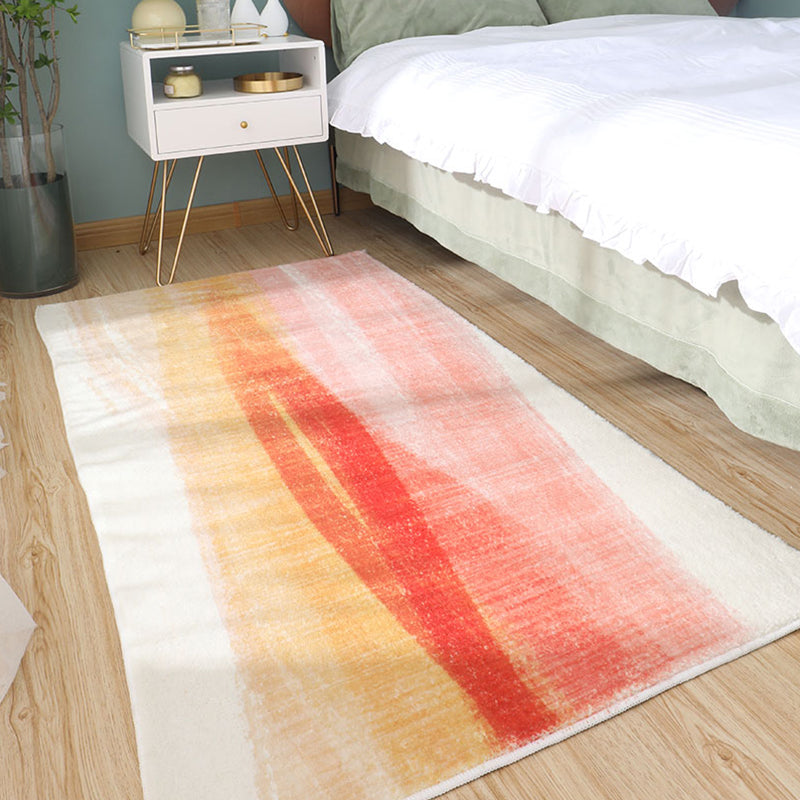 Minimalism Girls Bedside Rug Multi Color Colorblock Carpet Polyester Anti-Slip Backing Machine Washable Pet Friendly Rug Pink Clearhalo 'Area Rug' 'Rug' 2266695