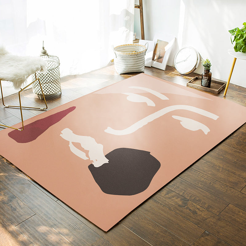 Decorative Modern Rug Multicolor Picasso Abstract Figure Art Rug Washable Pet Friendly Anti-Slip Backing Carpet for Home Orange Pink Clearhalo 'Area Rug' 'Rug' 2266734