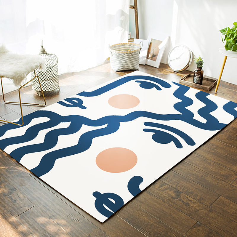 Decorative Modern Rug Multicolor Picasso Abstract Figure Art Rug Washable Pet Friendly Anti-Slip Backing Carpet for Home Blue Clearhalo 'Area Rug' 'Rug' 2266735
