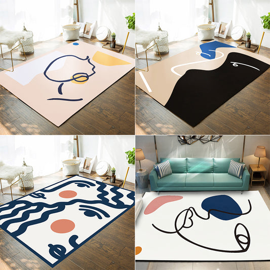 Decorative Modern Rug Multicolor Picasso Abstract Figure Art Rug Washable Pet Friendly Anti-Slip Backing Carpet for Home Clearhalo 'Area Rug' 'Rug' 2266736