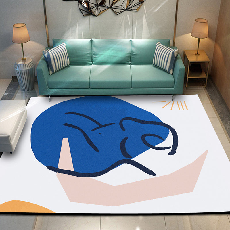 Decorative Modern Rug Multicolor Picasso Abstract Figure Art Rug Washable Pet Friendly Anti-Slip Backing Carpet for Home Dark Blue Clearhalo 'Area Rug' 'Rug' 2266744