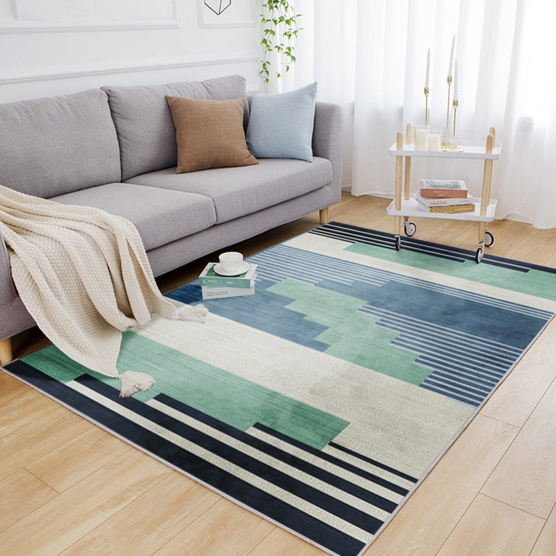 Contemporary Morandi Colorblock Abstract Rug Multi Color Polypropylene Rug Stain Resistant Non-Slip Pet Friendly Rug for Living Room Green Clearhalo 'Area Rug' 'Rug' 2266757
