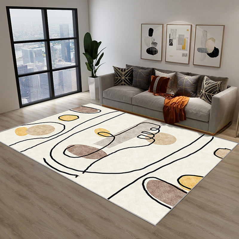 Contemporary Morandi Colorblock Abstract Rug Multi Color Polypropylene Rug Stain Resistant Non-Slip Pet Friendly Rug for Living Room Beige Clearhalo 'Area Rug' 'Rug' 2266761