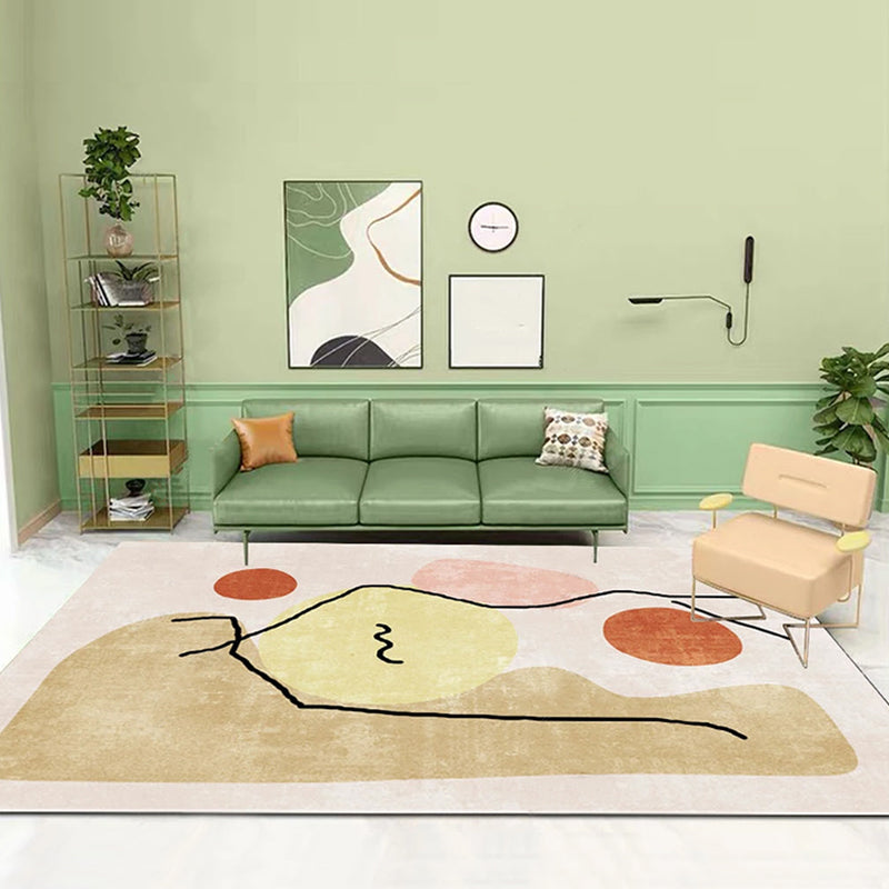 Contemporary Morandi Colorblock Abstract Rug Multi Color Polypropylene Rug Stain Resistant Non-Slip Pet Friendly Rug for Living Room Coffee Clearhalo 'Area Rug' 'Rug' 2266765