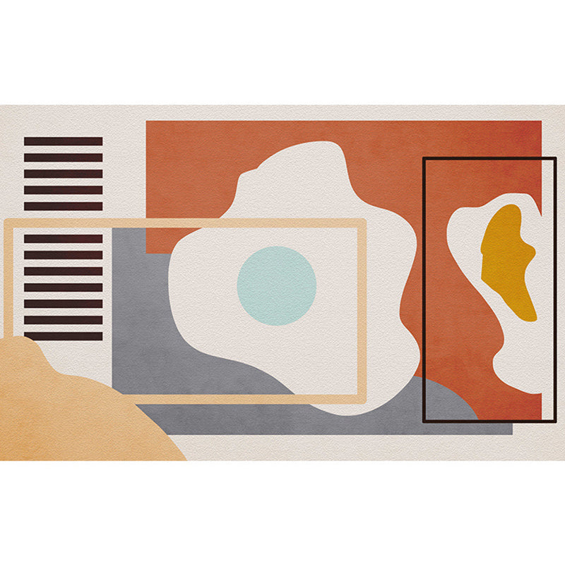 Modern Morandi Colorblock Printed Rug Multi-Color Polypropylene Carpet Machine Washable Non-Slip Stain Resistant Rug for Guest Room Orange Red Clearhalo 'Area Rug' 'Rug' 2266790